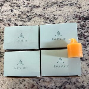PartyLite Teal and Orange Candle Set
